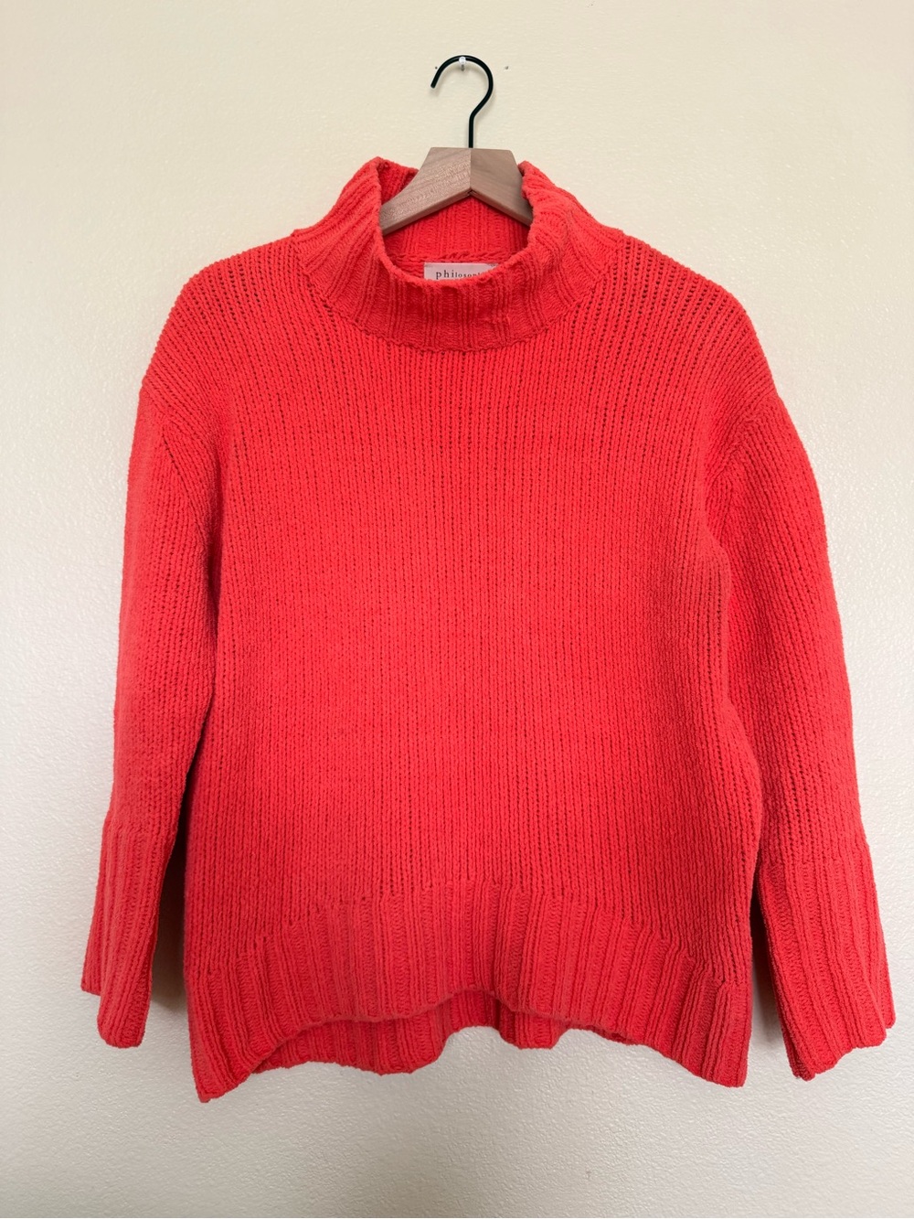 Philosophy Coral-Red Turtleneck Knit Sweater